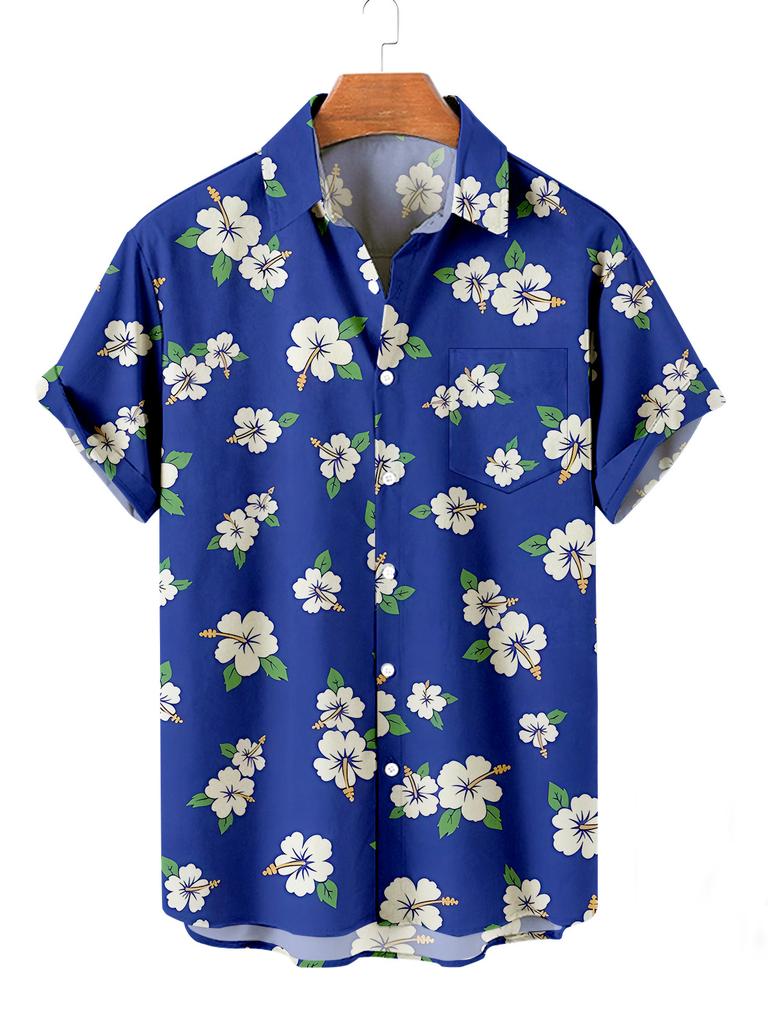 Camicie Hawaiane Floreali Estive da Uomo Camicie Casual a Maniche Corte per le Vacanze Camicie con Colletto e Bottoni Moda Steetwear per Uomo