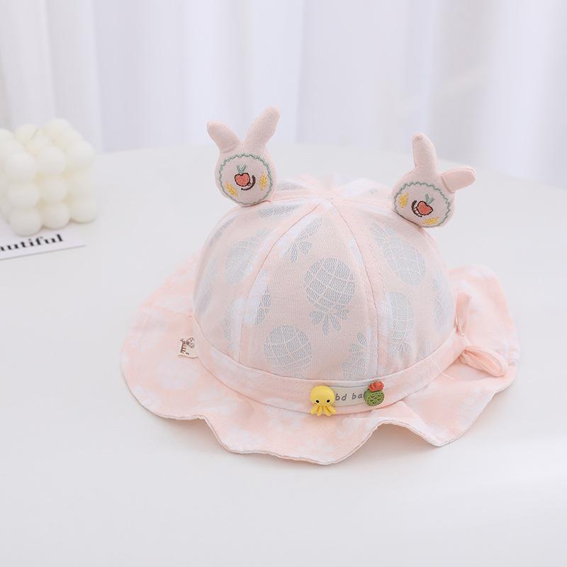 

Fisherman Child Hat Hat Cartoon Boy And Girl Baby Sun Protection Comfort Simple розовый