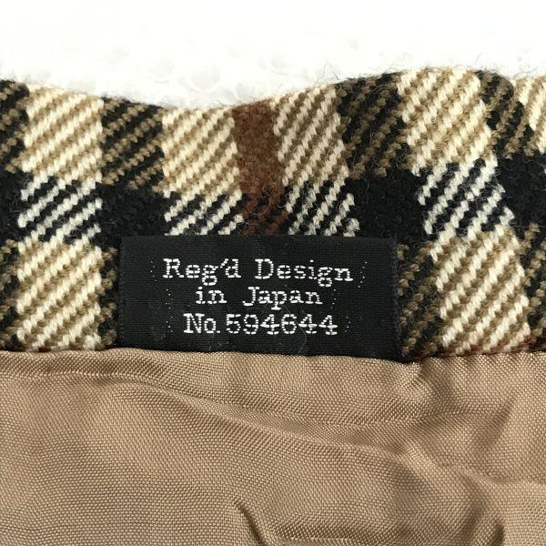 USED/DAKS Made In Japan 100% Wool Check Pleated Skirt Size 67-93 Brown