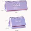 1Pcs 2027 Mini Coil Standing Desk Calendar Waterproof Page Flip Planner for Office Workers Daily Task Management