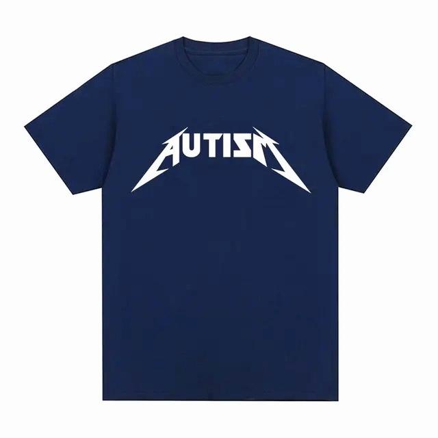 2026 Unisex Unisex Funny Autism Meme Graphic Tshirt Unisex Sarcastic Humor Rock Font Print Casual Cotton Daily Top