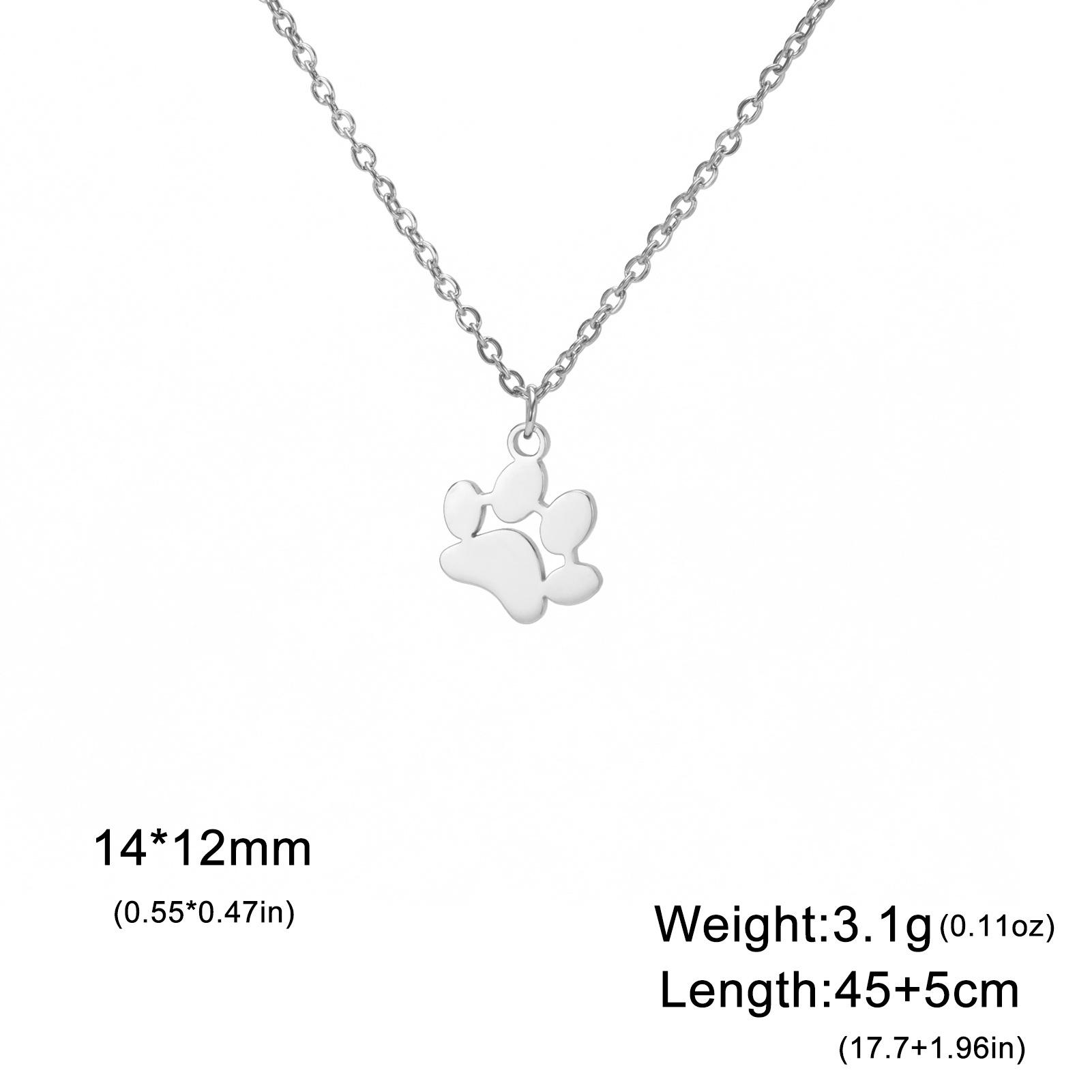 

Fashionable And Cute Polished Continuous Cat Paw Pendant Necklace For Men And Women