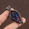 Multi Labradorite Handmade Copper Wire Wrap Jewelry Pendant 2.40" T0q99