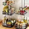 Carbon Steel Kitchen Storage Tray 360° Rotation Rotating Spice Shelf  Spice Bottle