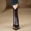 Foreign trade small ankle boots women's 2024 autumn and winter new sense pointed head thick heel leather boots high heels women's elegant short boots