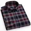 Size 7XL 6XL Men's Flannel Shirts Long Sleeve Pure Cotton Regular Fit Soft Comfortable Casual Plaid Shirt Blouse Male Clothing