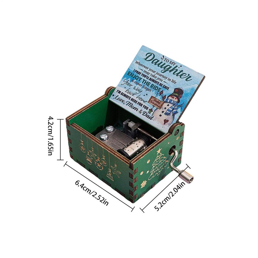 Hot Wooden Hand Crank Music Box Fantastic Christmas Music Box Wooden Carved Music Boxes Christmas Birthday Gift Home Decor