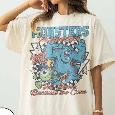 Comfort Colors Monsters Incorporated Since 2001 We Scare Because We Care T-Shirt, Sulley & Mike Monster Inc Tee, Monsters University Shirt