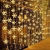 3 Meter Length Christmas Curtain String Lights Battery Version Snowflake Tree Fairy String Lights Romantic LED Curtain Lights