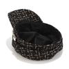 Women S Octagonal Beret Tweed Chain Vintage Style