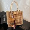 Portable Linen Bag for Work for Women Fashion Canvas Bag for Women Ins Fashionable Versatile One Shoulder Handbag