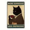 More Espresso Less Depresso Metal Tin Sign  Vintage Plaque Decor Wall Art Decor Room Home Restaura