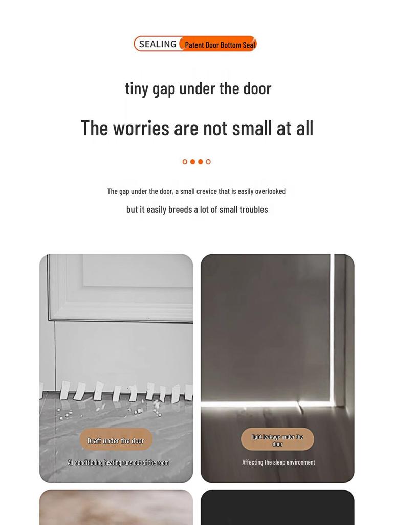 Soundproof Under-Door Seal Strip – Windproof, Noise-Blocking Door Bottom Baffle