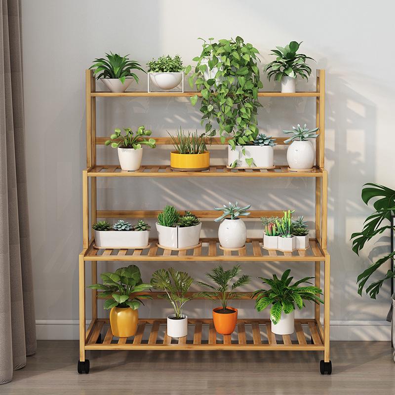 Bamboo Multi-Tier Indoor Plant Stand for Succulents and Flowers