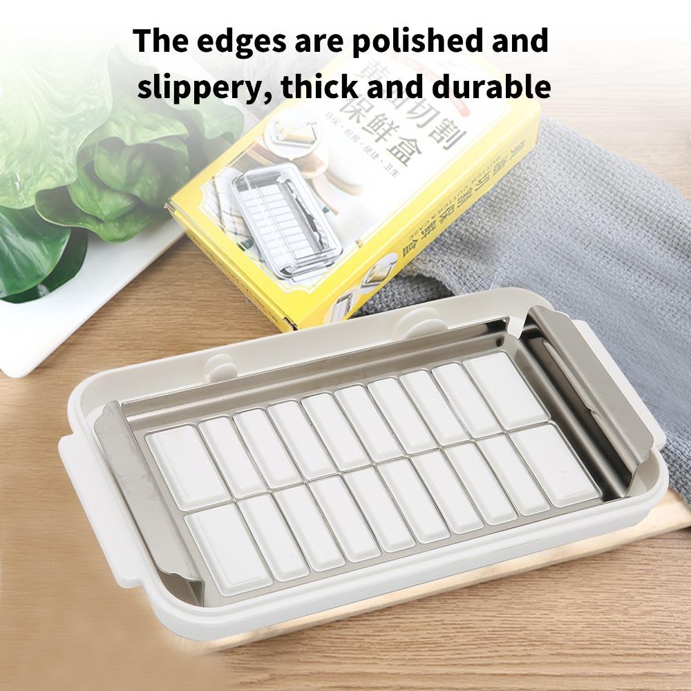 Stainless Steel Butter Slicer Cutter Transparent Cover Butter Dispenser Slicer Restaurant Use