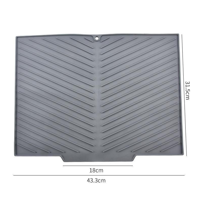 

1pcs Silicone Drain Pad Drying Mat Pots Dish Drain Mat For Kitchen Tableware Non-slip Mats Anti-scald Coaster Kitchen Utensils 43.3x31.5cm серый