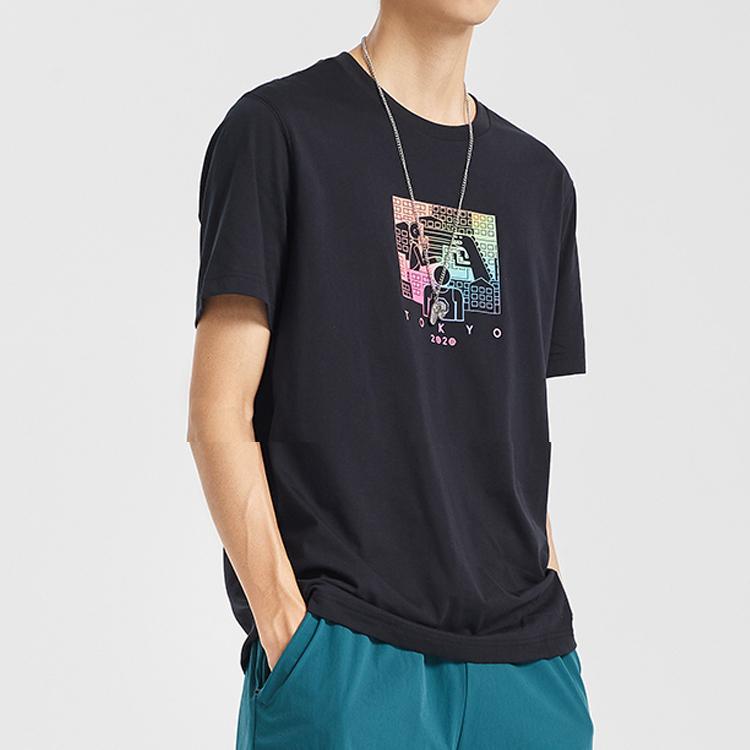 Li Ning Badfive Basketbalová série Tričko s krátkým rukávem Pánské Topy Černá AHSQ529-2