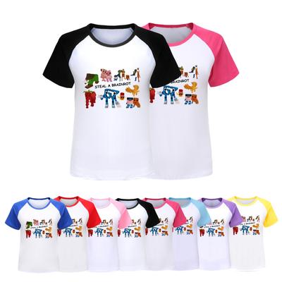 5214 Kids Boys Girls Steal a Brainrot 67 Six Seven Print Raglan Short Sleeves T-Shirt