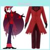 Udsøgt Hazbin Hotel Alastor Cosplay Kostumesæt Med Levende Rødt Og Sort Design