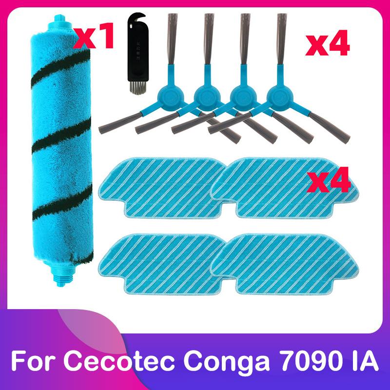 Fit For Cecotec Conga 7090 IA Robot Vacuum Cleaner Replacement Spare Part Accessories Main Brush Roller Side Brush Mop Cloth Rag
