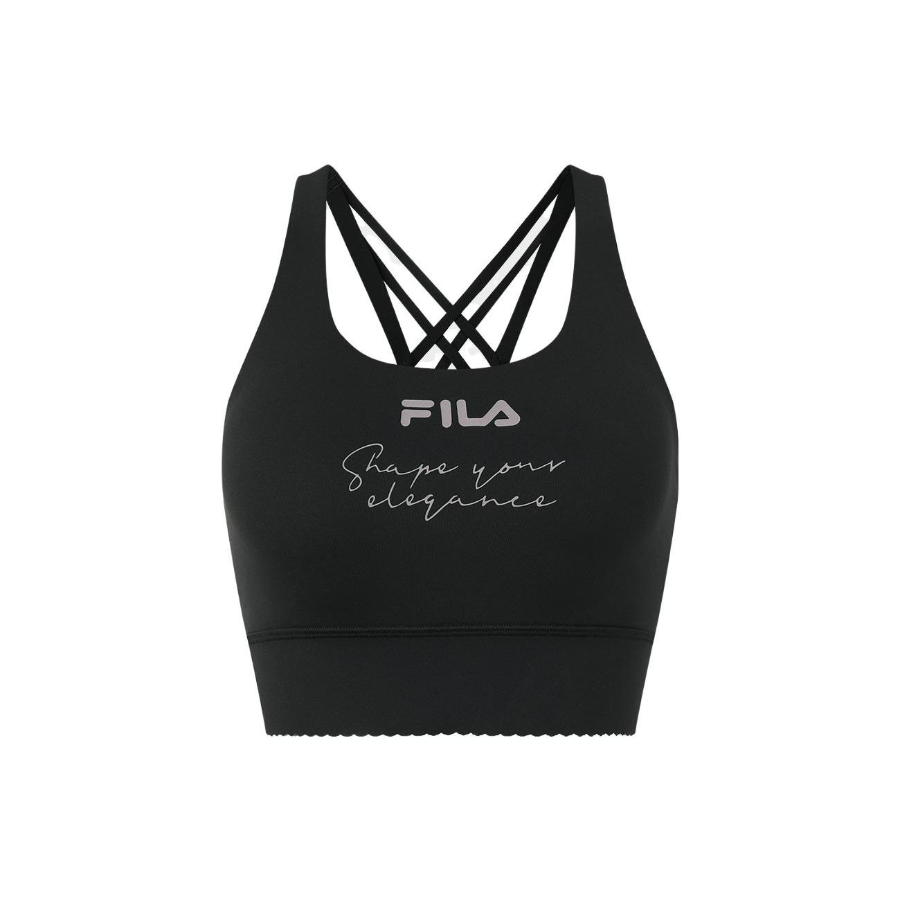 

FILA Latte Girl 3.0 Letter Print Sports Bra Women underwear Mauve Black A11W321102F-BK L