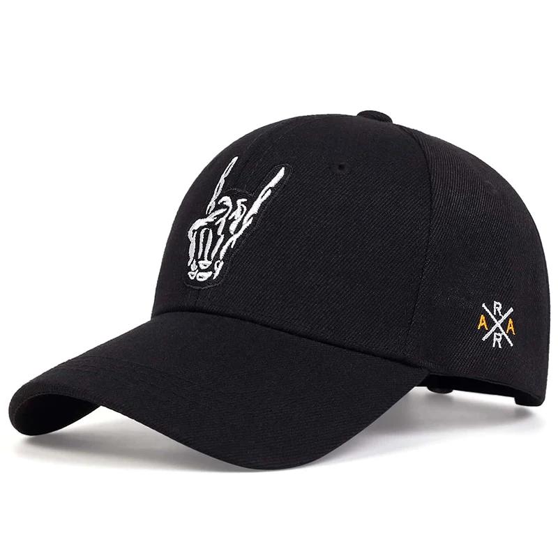 Unisex Skeleton Fingers Embroidery Baseball Caps Spring Autumn Outdoor Adjustable Casual Hats Sunscreen Hat Sports Cap