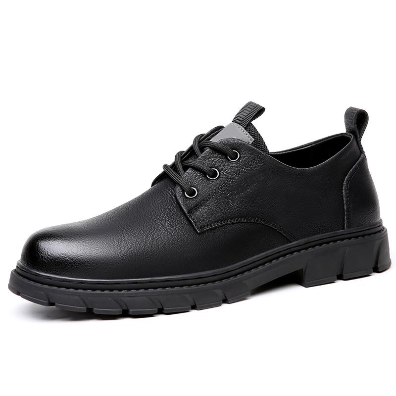 Fashion Leather Men's Shoes Lace Up Outdoor Casual Hiking Shoes Soft Sole Men Black Men Oxfords Shoes Zapatillas Hombre