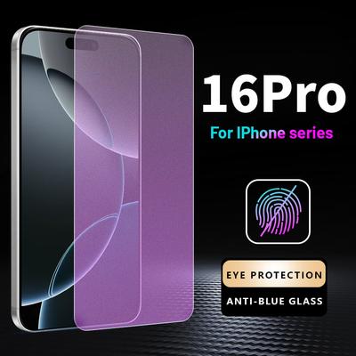 For iPhone 16 15 14 13 12 Mini 11 Pro Max X XS Max XR 8 7 6 6s Plus SE 2020 Matte Anti Blue Ray Tempered Glass Screen Protector