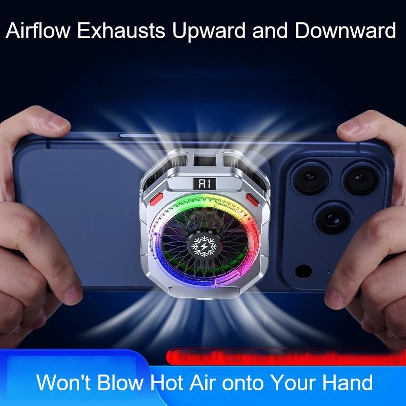 Semiconductor Phone Cooler 30W Powerful Cooling Smart Temperature Control 5 Adjustable Modes RGB Lights Extreme Cooling