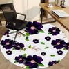 1PC Purple Flower Print Chair Carpet for Office, Indoor Non-Slip Washable Carpet, Soft Comfortable Mat For Office Room Yy250930267