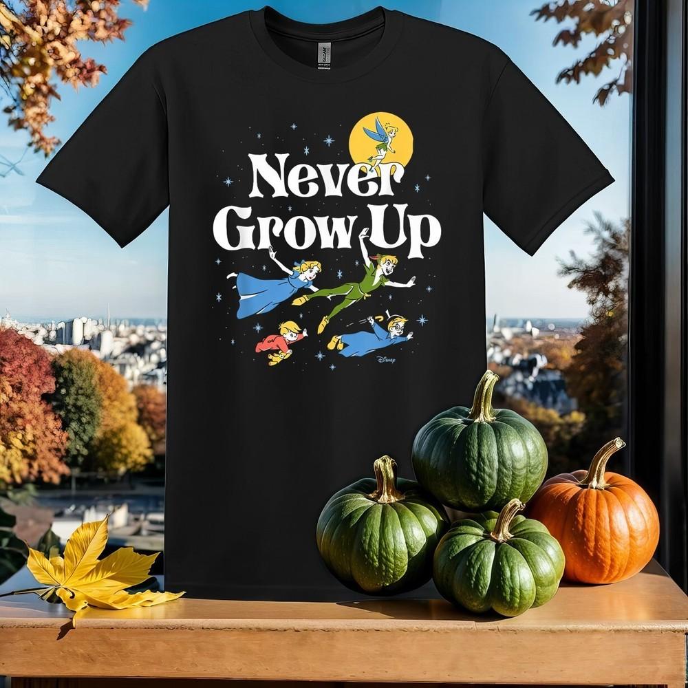 Vintage Never Grow Up Peter Pan T-shirt T Shirt Men Women Unisex Tshirt SY862