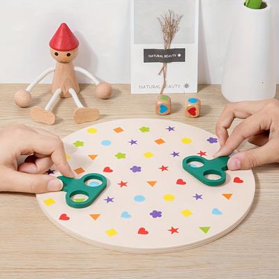 Dřevěná stolní hra, Interaktivní hra pro rodiče a děti, Puzzle, Hra na přiřazování tvarů, Hračka pro trénink koncentrace, Hra na hledání obrázků
