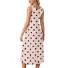 Women's Polka Dot Summer Dress, Casual Flowy Beach Sundress with Pockets, Lightweight Vacation Outfit