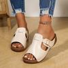 Fashion Women's High Quality Summer Fashion New Solid Color Open Toe Sandals Women's High Heels Casual Beach Flip Flops