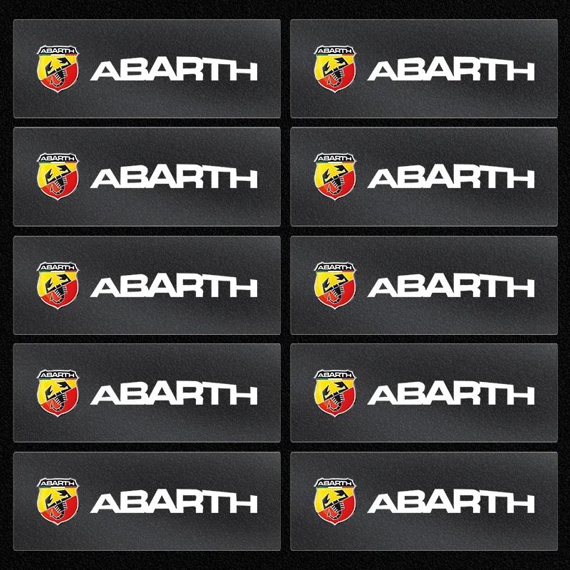 EHO4 Car Steering Wheel Badge Stickers Car Door Handle Label Decal For Fiat Abarth 595 Abarth 500 Abarth 124 Spider Car Accessories