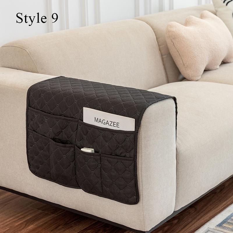 Portable 50x90cm Storage Bag Solid Color Waterproof And Non-slip Recliner Sofa Cover With Pocket Armrest Towel Home Decortion