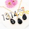 Vintage lágrima Rhinestone mujeres joyería conjunto collar gancho pendientes colgantes