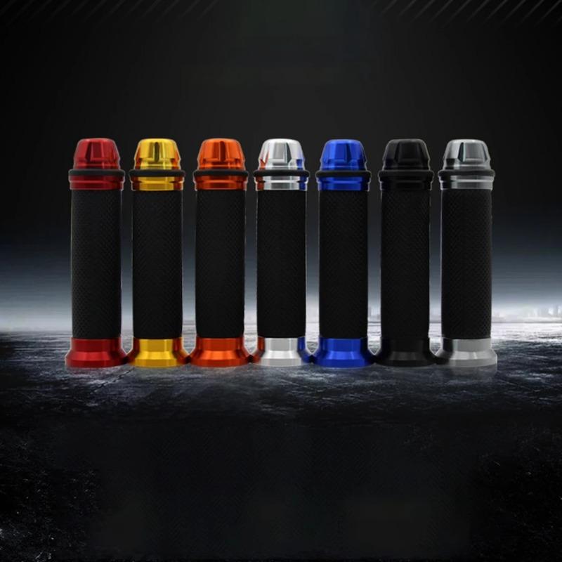 1-Pair Anti-Slip Motorcycle Handle Grips Rubber Bicycle Mountain Bike Comfortable Handlebar Replacement