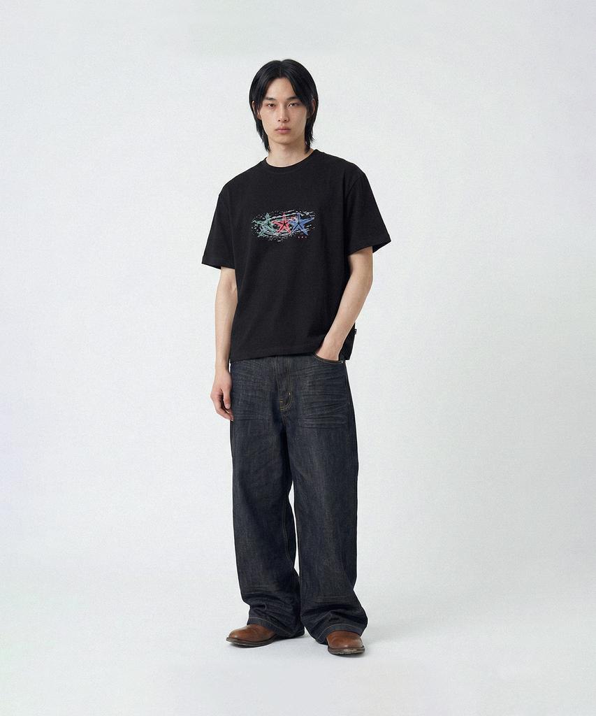 Odeupeol Starfish Crop T-Shirt(Black)