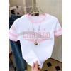 Womens Short Sleeve Color-Block CHICAGO NO.32 Print Y2k T Shirt Girl Round Neck Tee Outdoor Sports Adult Women's T-Shirt