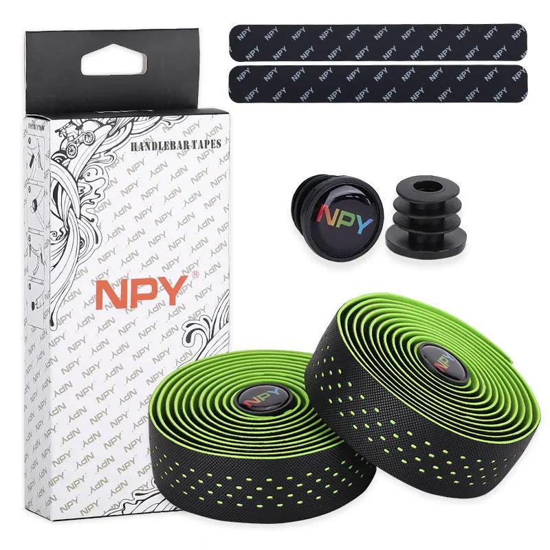 Road Bike Bar Tape Breathable Bicycle Bar Tape EVA/PU Anti-Skid Shock Absorber Bike Wrap Tape with 1 Pair Bar Plugs