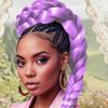 Purple Braiding Hair Extensions Pre Stretched Soft Synthetic Jumbo Braids DIY Ponytail for Party Special Events Festival Costume