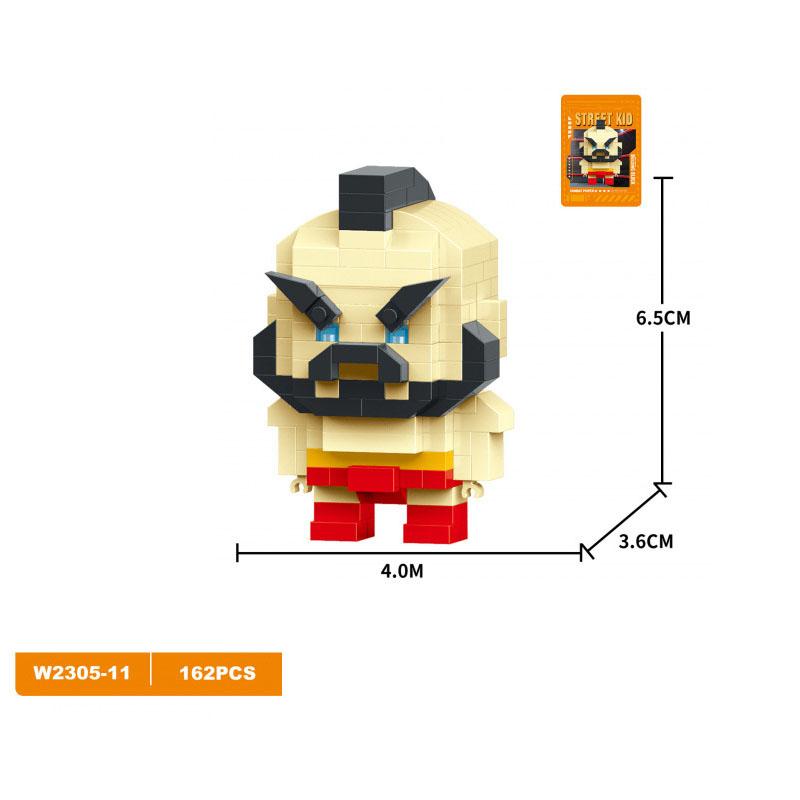 Lovely Fighter Figures Micro Diamond Building Block Nanobrick Kyo Iori Terry Mai Ryu Ken Gouki Chun-Li M·Bison Construction Toys