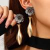 Three-dimensional Flower Vase Pendant Earrings, Versatile Light Luxury Earrings, Spot Quick Delivery