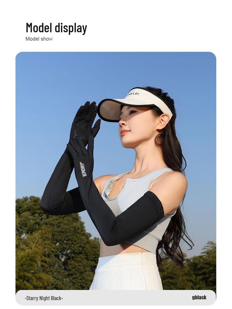 En'aite Women's Anti-UV Ice Silk Arm Sleeves - Summer 2025 Sunshade Protectors