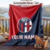 Flannel Blanket Bologna FC Print Custom Name Text Soft Throw for Sofa Bed