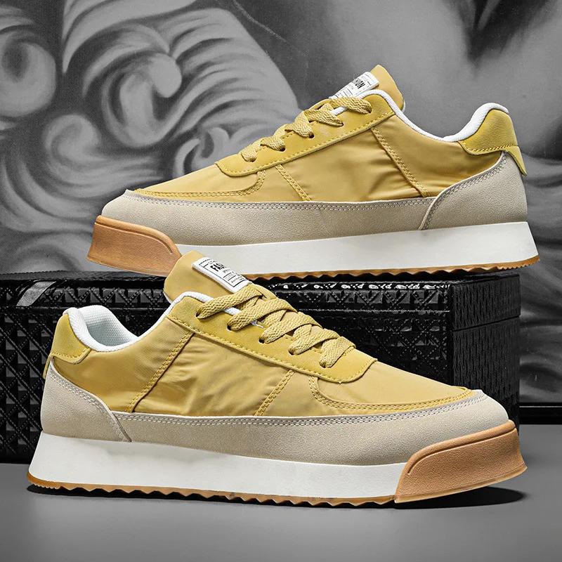 Fashion 2025 Summer Breathable Casual Shoes Men Harajuku Style Sneaker Fashion Yellow Men's Sneakers  Platform Walking Sports Shoes Men