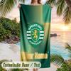 Serviette de plage Impression Sporting CP Nom personnalisé Texte Serviette douce pour piscine