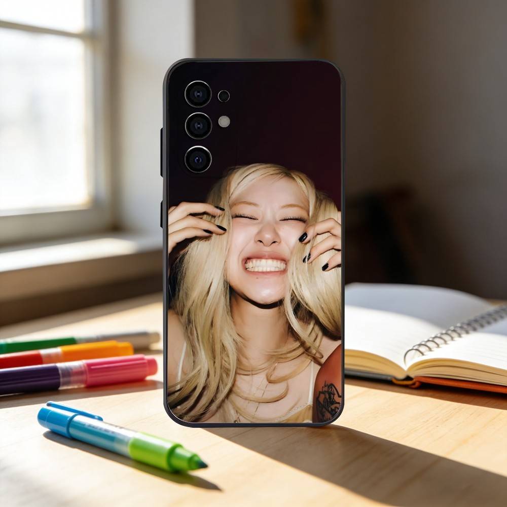 Чехол для телефона K-Kpop Идол Певица R-Rosé Для Samsung S25,S24,S21,S22,S23,S30,Ultra,S20,Plus,Fe,Note,10,9,5G Черный Чехол Samsung S235G