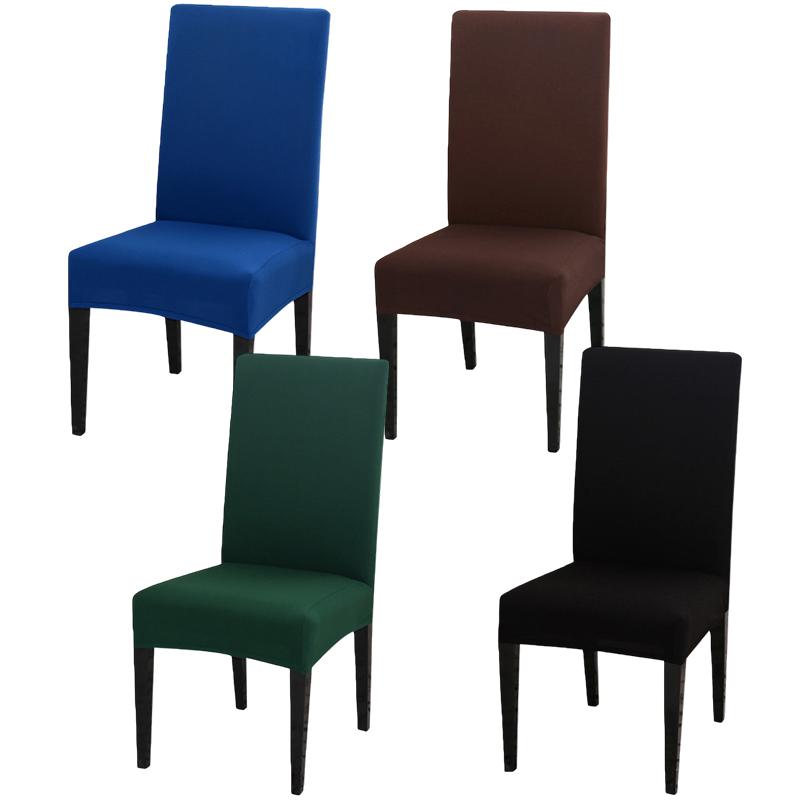 1PC Washable Kitchen Elastic Wedding Stretch Party Chair Protector Dining Room Solid Living Room Chair Slipcovers